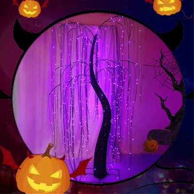 Lighted Willow Tree Halloween Decoration Outdoor
